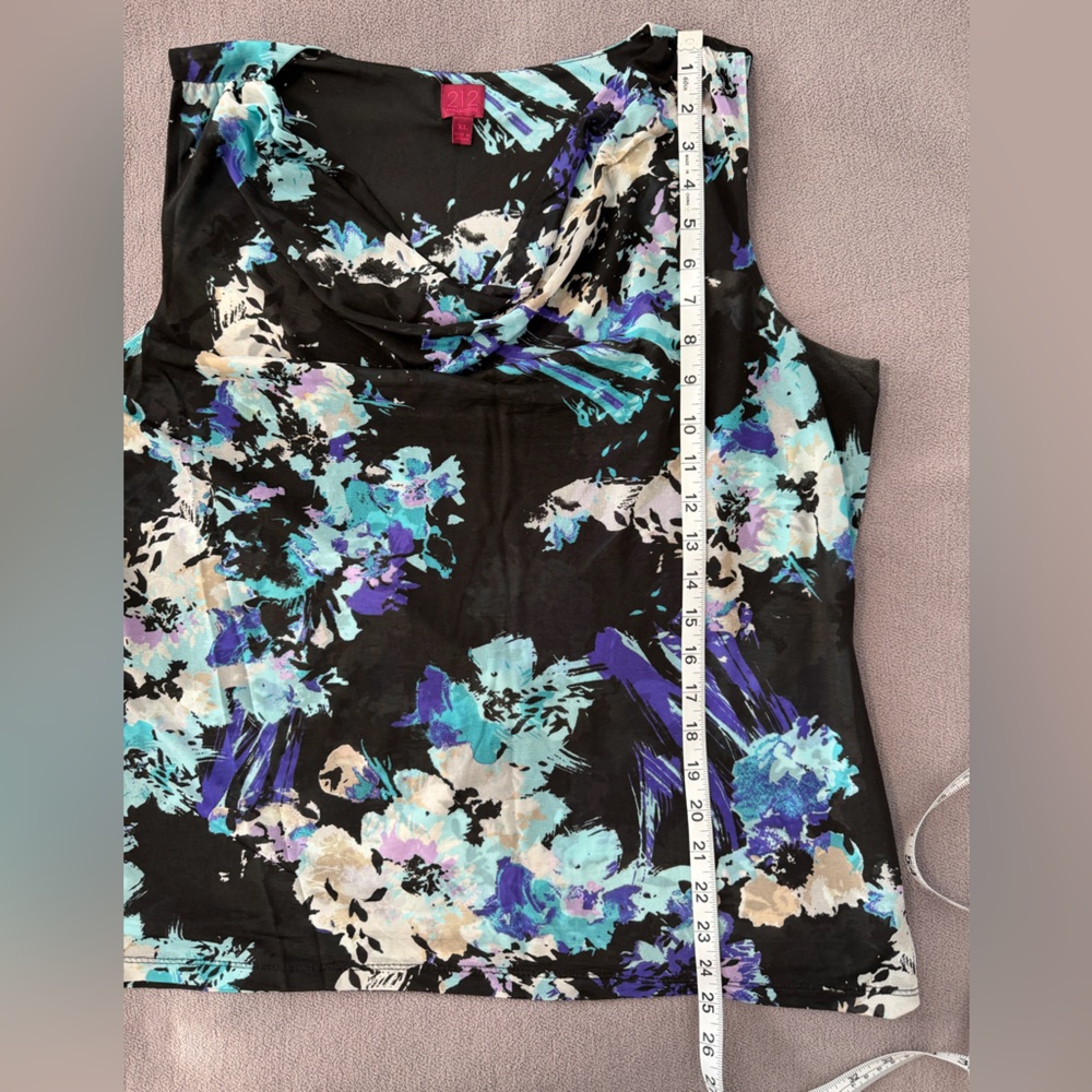 212 Collection Floral Cowl Neck Top XL - Picture 4 of 7